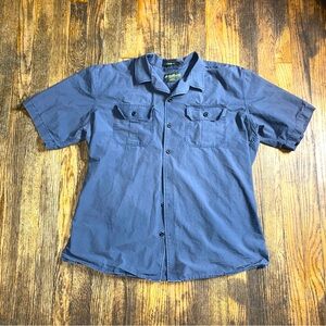 Eddie Bauer Classic Fit Blue Outdoor short sleeve cotton button up Size Large